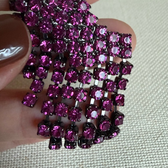 Elizabeth Cole Earrings Pink Crystal Drop New - Picture 2 of 3